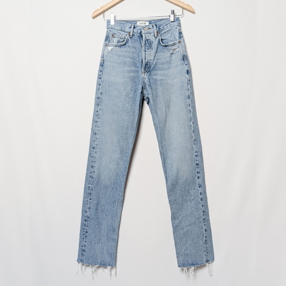 AGOLDE 90s Pinch Waist Jeans Ruminate Blue Straight Leg Aritzia Revolve 23 - Picture 6 of 9